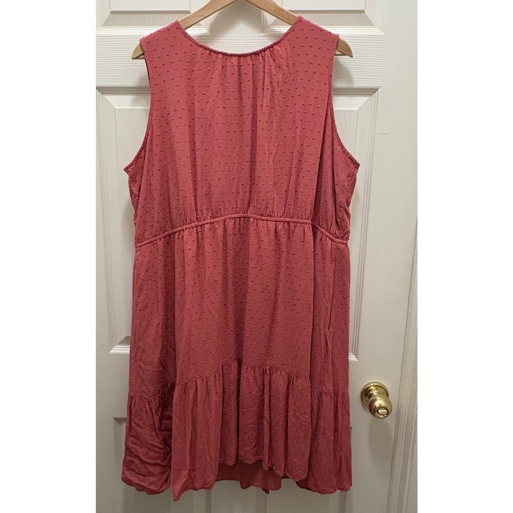 Gap Sleeveless Swiss Dot Salmon lined midi Dress 2XL